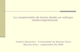 La comprensión de textos desde un enfoque multicomponencial Valeria Abusamra - Universidad de Buenos Aires Buenos Aires – septiembre de 2008.