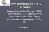 Termómetros de Hg y alcohol Enrique de Jesús González Luna 730964 Gerardo Emanuel Arce Esparza 730974 Luis Martín Cazares Torres 730975 Jorge Octavio Vizcaíno.