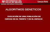 EVOLUCIÓN DE UNA POBLACIÓN DE CURVAS EN EL TIEMPO Y EN EL ESPACIO ALGORITMOS GENETICOS.