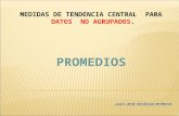 PROMEDIOS MEDIDAS DE TENDENCIA CENTRAL PARA DATOS NO AGRUPADOS.