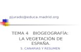 TEMA 4 BIOGEOGRAFÍA: LA VEGETACIÓN DE ESPAÑA. 5. CANARIAS Y RESUMEN pjurado@educa.madrid.org.