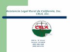 338 So. A Street Oxnard, CA 93030 (805) 486-1068 (800) 669-2752 Asistencia Legal Rural de California, Inc. CRLA, Inc.