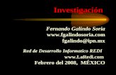 Investigación Fernando Galindo Soria  fgalindo@ipn.mx Red de Desarrollo Informatico REDI  Febrero del 2008, MÉXICO.