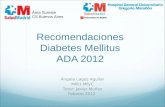 Recomendaciones Diabetes Mellitus ADA 2012 Ángela Lagos Aguilar MIR1 MFyC Tutor: Javier Muñoz Febrero 2012 Área Sureste CS Buenos Aires.