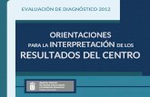 EVALUACIÓN DE DIAGNÓSTICO 2012 ORIENTACIONES PARA LA INTERPRETACIÓN DE LOS RESULTADOS DEL CENTRO.