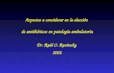 Aspectos a considerar en la elección de antibióticos en patología ambulatoria Dr. Raúl O. Ruvinsky 2002.