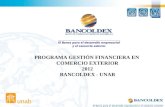 PROGRAMA GESTIÓN FINANCIERA EN COMERCIO EXTERIOR 2012 BANCOLDEX - UNAB.