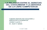 Dr. José H. Sahián 1 LA RELACION ENTRE EL DERECHO DEL CONSUMIDOR Y LA DEFENSA DE LA LIBRE COMPETENCIA Cátedra Derecho del Consumidor y defensa de la competencia.