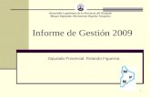 1 Informe de Gestión 2009 Diputado Provincial: Rolando Figueroa Honorable Legislatura de la Provincia del Neuquén Bloque Diputados Movimiento Popular Neuquino.