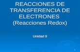 1 REACCIONES DE TRANSFERENCIA DE ELECTRONES (Reacciones Redox) Unidad 9.