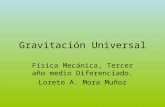 Gravitación Universal Física Mecánica, Tercer año medio Diferenciado. Loreto A. Mora Muñoz.