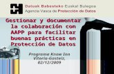 Gestionar y documentar la colaboración con AAPP para facilitar buenas prácticas en Protección de Datos Programa Know Inn Vitoria-Gasteiz, 02/12/2009.