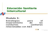 Educación sanitaria intercultural Educación Sanitaria Intercultural Modulo 3: Estrategias para el mejoramiento de las conductas sanitarias relacionadas.