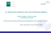 EL MERCADO IBERICO DE ELECTRICIDAD (MIBEL) MARIA TERESA COSTA CAMPI Presidenta de ARIAE XII Reunión Anual Iberoaméricana de Reguladores de la Energía -