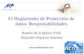 El Reglamento de Protección de datos: Responsabilidades Ramón de la Iglesia Vidal Alejandro Piqueras Sánchez .