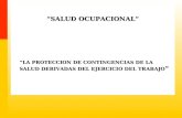 SALUD OCUPACIONAL LA PROTECCION DE CONTINGENCIAS DE LA SALUD DERIVADAS DEL EJERCICIO DEL TRABAJO.
