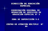 DIRECCIÓN DE EDUCACIÓN ESPECIAL COORDINACIÓN REGIONAL DE OPERACIÓN DE SERVICIOS DE EDUCACIÓN ESPECIAL Nº 5 ZONA DE SUPERVISIÓN V-5 CENTRO DE ATENCIÓN MÚLTIPLE.