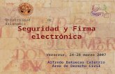 1 Alfredo Batuecas Caletrío Área de Derecho Civil Seguridad y Firma electrónica Universidad de Salamanca Veracruz, 24-28 marzo 2007.