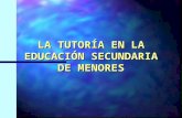 LA TUTORÍA EN LA EDUCACIÓN SECUNDARIA DE MENORES.