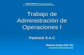Trabajo de Administración de Operaciones I Panimick S.A.C Trabajo publicado en  La mayor Comunidad de difusión del.