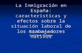 La Inmigración en España: características y efectos sobre la situación laboral de los trabajadores nativos Raquel Carrasco Carlina Ortega.