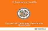 Destrucción de Armas: Experiencia Guatemala Organización de los Estados Americanos El Programa de la OEA.