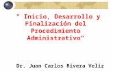 Inicio, Desarrollo y Finalización del Procedimiento Administrativo Dr. Juan Carlos Rivera Veliz.
