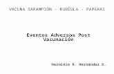 VACUNA SARAMPIÓN – RUBÉOLA - PAPERAS Eventos Adversos Post Vacunación Herminio R. Hernández D.