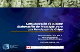 Pan American Health Organization Comunicación de Riesgo Elaboración de Mensajes para una Pandemia de Gripe Alfonso Contreras, M.D., M.P.H. Experto Asociado.