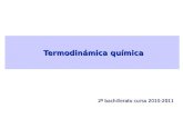 Termodinámica química Termodinámica química 2º bachillerato curso 2010-2011.