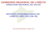 GOBIERNO REGIONAL DE LORETO DIRECCIÓN REGIONAL DE SALUD Dirección de Epidemiología – DIRESA Loreto.