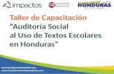 Taller de Capacitación Auditoría Social al Uso de Textos Escolares en Honduras.