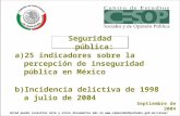 1 a)25 indicadores sobre la percepción de inseguridad pública en México b)Incidencia delictiva de 1998 a julio de 2004 Septiembre de 2004 Seguridad pública: