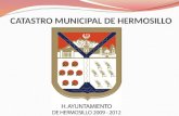 CATASTRO MUNICIPAL DE HERMOSILLO. Coordinación de Traslado de Dominio Subdirector Técnico.