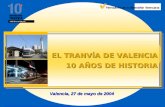 EL TRANVÍA DE VALENCIA 10 AÑOS DE HISTORIA Valencia, 27 de mayo de 2004.