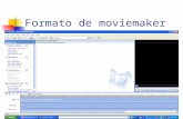 Formato de moviemaker. Partes de programa Permite seleccionar fotos, videos, audio y música (preferiblemente que este grabados en la computadora. Permite.