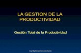 Ing. Mg. Ronald Cervantes García LA GESTION DE LA PRODUCTIVIDAD Gestión Total de la Productividad.