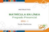 INSTRUCTIVO MATRÍCULA EN LÍNEA Pregrado Presencial Sede Barbosa 2011 - I.