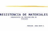 RESISTENCIA DE MATERIALES INGENIERÍA EN PREVENCIÓN DE RIESGOS PROFESOR: JORGE BRAVO G.