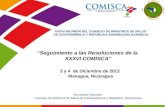 Seguimiento a las Resoluciones de la XXXVI COMISCA 3 y 4 de Diciembre de 2012 Managua, Nicaragua Secretaria Ejecutiva Consejo de Ministros de Salud de.