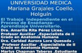 UNIVERSIDAD MEDICA Mariana Grajales Coello. Holguín El Trabajo Independiente en el Proceso de Enseñanza-Aprendizaje Universitario. Dra. Amarilis Rita Pérez.