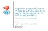 Adaptación al cambio climático: Proceso de la CMNUCC y en el contexto de un nuevo acuerdo en Copenhague (2009) Miwa Kato Programa de Adaptación, Tecnología.