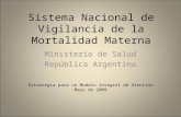 Sistema Nacional de Vigilancia de la Mortalidad Materna Ministerio de Salud República Argentina Estrategia para un Modelo Integral de Atención Mayo de.