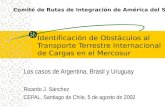 Identificación de Obstáculos al Transporte Terrestre Internacional de Cargas en el Mercosur Los casos de Argentina, Brasil y Uruguay Ricardo J. Sánchez.