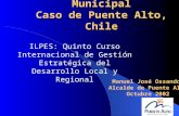 Visión Estratégica Municipal Caso de Puente Alto, Chile ILPES: Quinto Curso Internacional de Gestión Estratégica del Desarrollo Local y Regional Manuel.