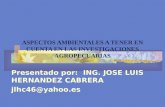 ASPECTOS AMBIENTALES A TENER EN CUENTA EN LAS INVESTIGACIONES AGROPECUARIAS Presentado por: ING. JOSE LUIS HERNANDEZ CABRERA jlhc46@yahoo.es.