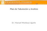 ESCUELA UNIVERSITARIA DE POST GRADO Plan de Tabulación y Análisis Dr. Manuel Montoya Ugarte.
