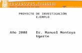ESCUELA UNIVERSITARIA DE POST GRADO PROYECTO DE INVESTIGACIÓN EJEMPLO Año 2008 Dr. Manuel Montoya Ugarte.