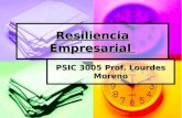 Resiliencia Empresarial PSIC 3005 Prof. Lourdes Moreno.