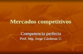 1 Mercados competitivos Competencia perfecta Prof. Mg. Jorge Cárdenas U.